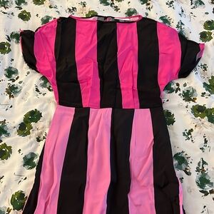 Christopher John Rogers for Target pink and black striped maxi dress, size 0